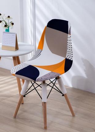 Чехол на стул. универсальный эластичный чехол на кухонный стул. чехол на стул со спинкой1 фото