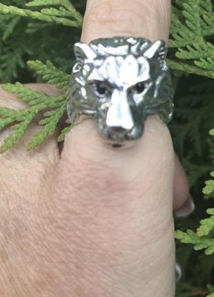Печатка серебряная лев 807, 19 размер