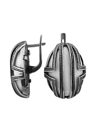 Серьги серебряные с кахолонгом консул 2332 ках