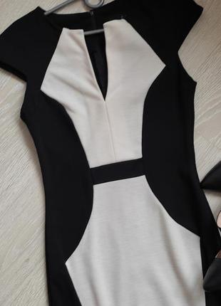 Платье карандаш плаття футляр міді чорно-біле asos3 фото