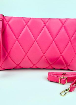 Жіноча сумка-клатч екошкіра 5005 33х22х6 см. рожева