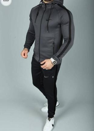 Мужской спортивный костюм nike dri-fit dark grey/black2 фото