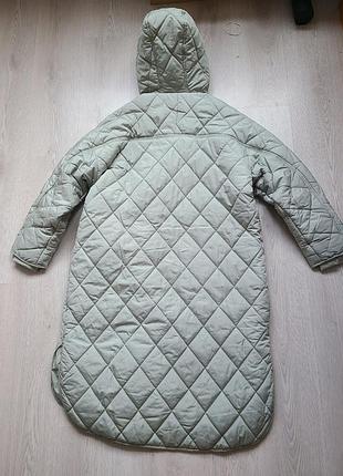 Куртка пальто стеганое стеганое хаки зеленое oversize m l zara 4341 8126 фото