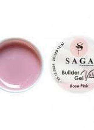 Гель для наращивания камуфлирующий saga builder gel veil №4 rose pink 30 мл