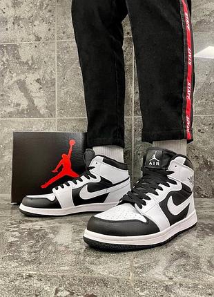 Кроссовки nike air jordan 1 white / black 4