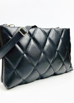 Жіноча сумка-клатч екошкіра 5005 33х22х6 см. чорна