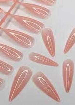 Тіпси гелеві для нарощення нігтів 240 шт (стилет) камуфлювальні
