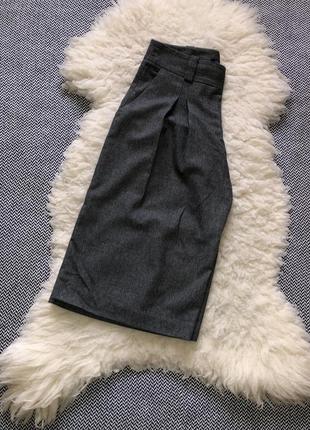 Шерстяные широкие штаны бриджи кюлоты шерсть бермуды8 фото