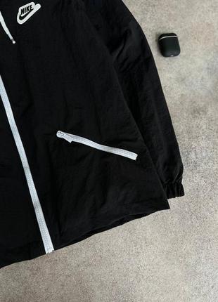 Куртка ветровка анорак мастерка мужская nike черная курточка вітровка чоловіча найк чорна3 фото