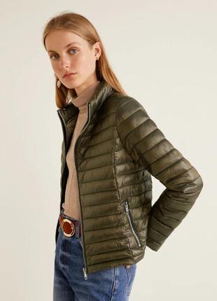 Непромокаемый стеганый анорак в ромбы mango