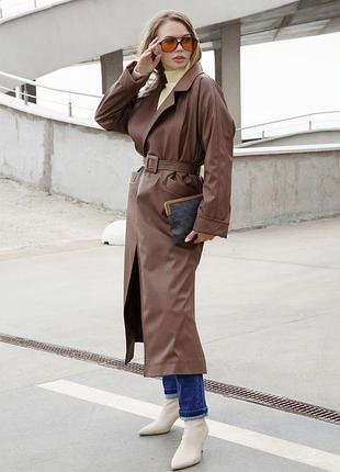 Кожаный тренч