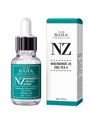 Укрепляющая сыворотка для сужения пор cos de baha nz niacinamide 20 zinc pca 4 serum2 фото