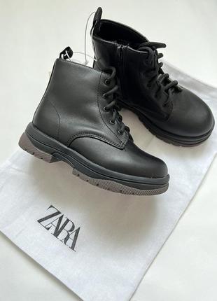 Ботинки кожаные ботинки ботики хайтопы zara размер 223 фото