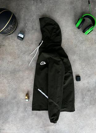 Куртка ветровка анорак мастерка мужская nike хаки курточка вітровка чоловіча найк хакі7 фото