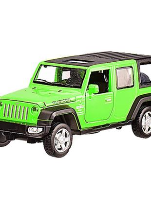 Дитяча машинка металева jeep wrangler rubicon автопром 6616 масштаб 1:32 (зелений)