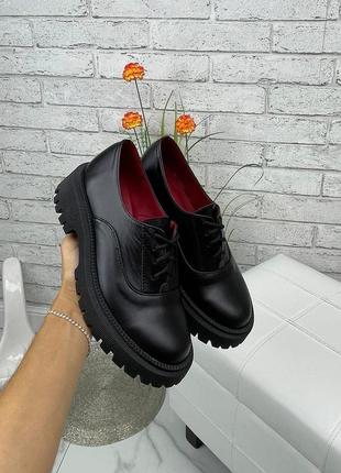 36-41 рр туфли нат.кожа на платформе