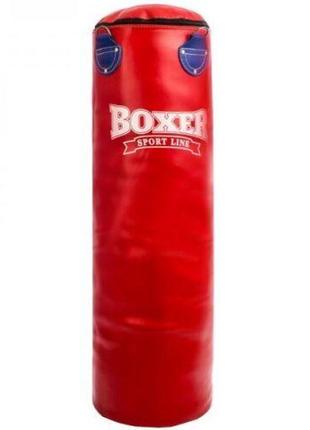 Груша боксерська boxer класик 1,4м шкіра червона1 фото