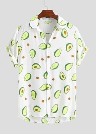Рубашка с принтом авокадо в гавайском стиле