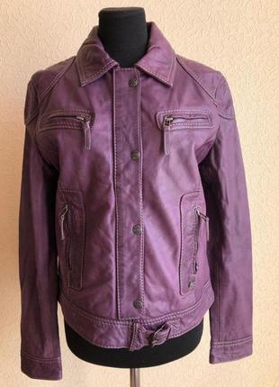 Фиолетовая, кожаная куртка oakwood1 фото