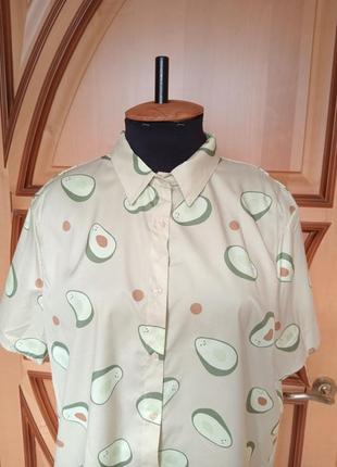 Рубашка с принтом авокадо в гавайском стиле3 фото