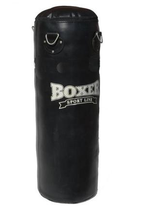 Груша боксерская boxer классик 0,8м кожа черная1 фото
