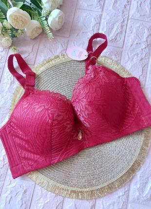 Бордовий ажурний бюстгалтер корсет люкс якість 100д кількість обмежена1 фото