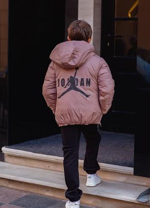 Трендовая двухсторонняя демисезонная куртка для мальчика "jordan", размеры на рост 12210 фото