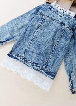 Джинсовий піджак на дівчинку, 4-5 років 3