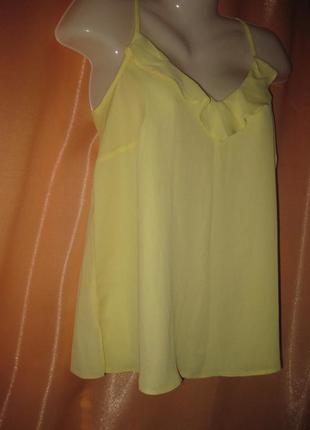 Легкая шифоновая желтая майка туника гладкая приятная на ощупь evans км1561 большой размер1 фото