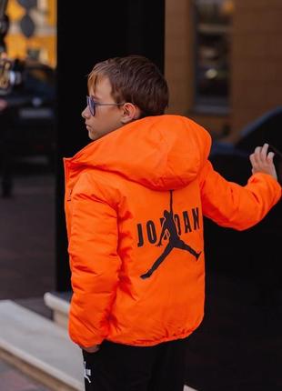 Трендовая двухсторонняя демисезонная куртка для мальчика "jordan", размеры на рост 1043 фото
