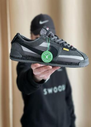 Чоловічі кросівки union x nike cortez nylon grey black 41-42-43-44-45