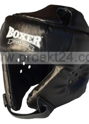Шлем каратэ boxer м кожа черный2 фото