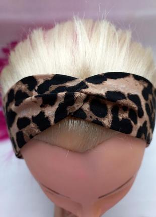 Повязка на голову, чалма леопардовая