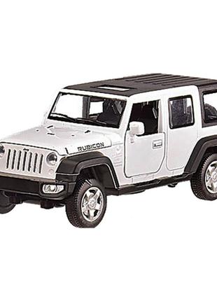 Дитяча машинка металева jeep wrangler rubicon автопром 6616 масштаб 1:32 (білий)