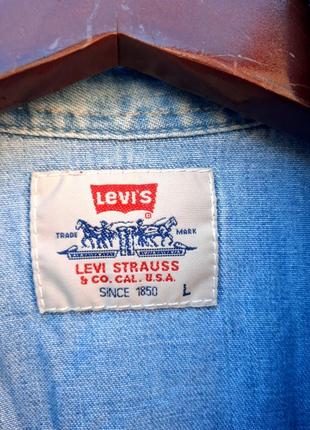 Мужская джинсовая рубашка levi's.2 фото