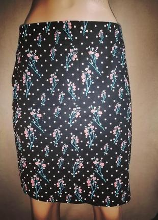 Міні спідниця трикотажна квіти