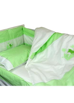 Набор в детскую кровать размер 60х120 "котята" салатовый