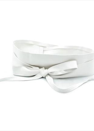 Жіночий пояс кушак односторонній weatro колір білий kshk-00122 фото