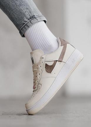 Кросівки шкіряні жіночі nike air force 1 orewood brown