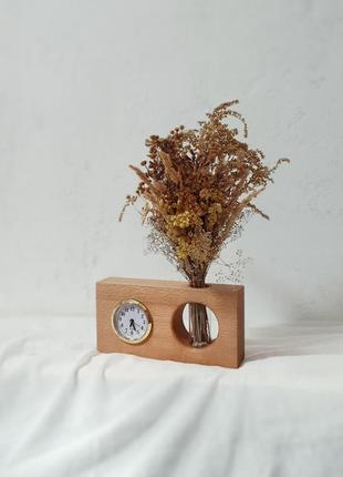 Часы из дерева, ваза, элемент декора2 фото