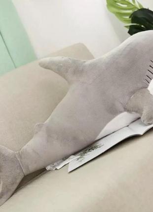 М'яка іграшка акула 60 см сіра7 фото