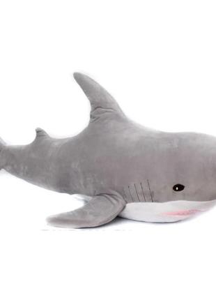 М'яка іграшка акула 60 см сіра1 фото