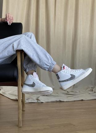 Женские высокие кожаные кеды,кроссовки nike blazer mid 77 plus#найк