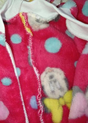 Махровий малиновий чоловічок для новонародженої дівчинки4 фото