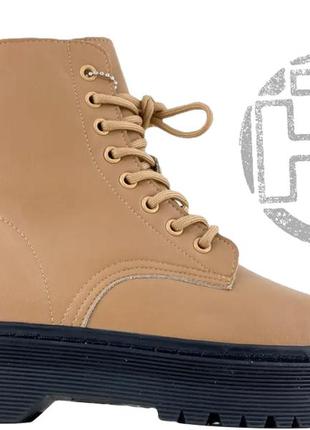 Женские ботинки dr.martens jadon black beige premium (с мехом) all05308