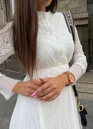 Женское  шифоновое белое платье3 фото
