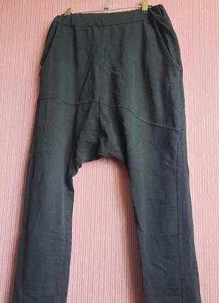 Дизайнерские итальянские штаны со спущеной матней низким шаговым швом,слонкой как rundholz rick owen gortz  made in italy2 фото