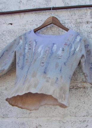 Джемпер, светр жіночий вовняної валяного ручної роботи