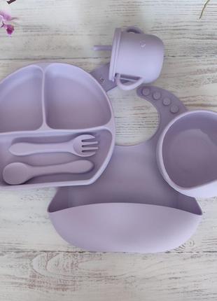 Набір дитячого посуду силіконовий посуд для дітей дитячий силіконовий посуд  дитячий посуд для годування3 фото