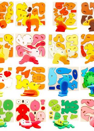 Цветные сборные 3d модели фигур животных3 фото